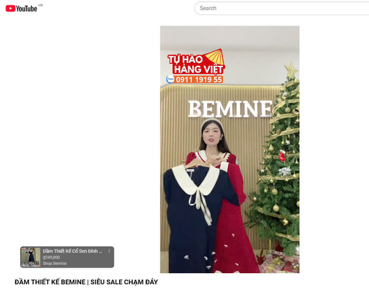 Hướng dẫn mua hàng trên kênh YouTube của Thời Trang BEMINE
