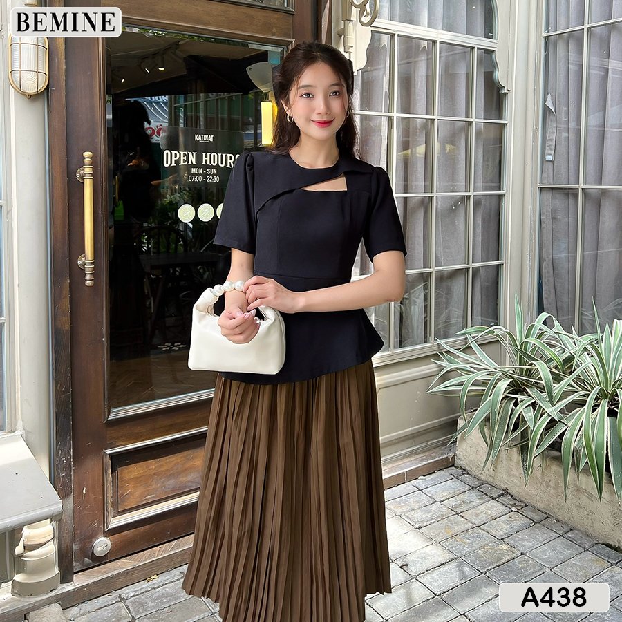 Áo kiểu peplum đắp chéo cut out A438 Tôn dáng, thời thượng và đầy cuốn hút