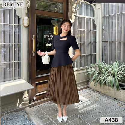 Áo kiểu peplum đắp chéo cut out A438 Tôn dáng, thời thượng và đầy cuốn hút