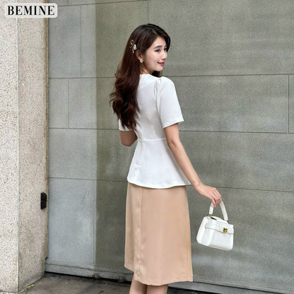 Áo kiểu peplum đắp chéo cut out A438 Tôn dáng, thời thượng và đầy cuốn hút