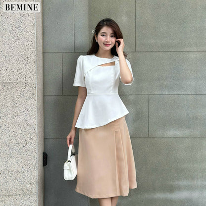 Áo kiểu peplum đắp chéo cut out A438 Tôn dáng, thời thượng và đầy cuốn hút