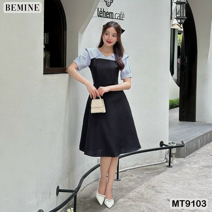 Đầm thiết kế BEMINE cổ kiểu tay phồng dáng xoè MT9103