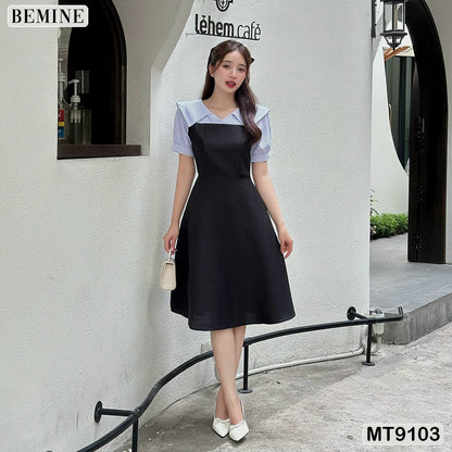 Đầm thiết kế BEMINE cổ kiểu tay phồng dáng xoè MT9103